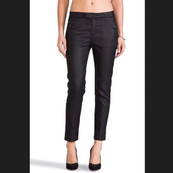 7 For All Mankind Black Low-Rise Chino Ankle Jean 24 - Picture 4 of 7